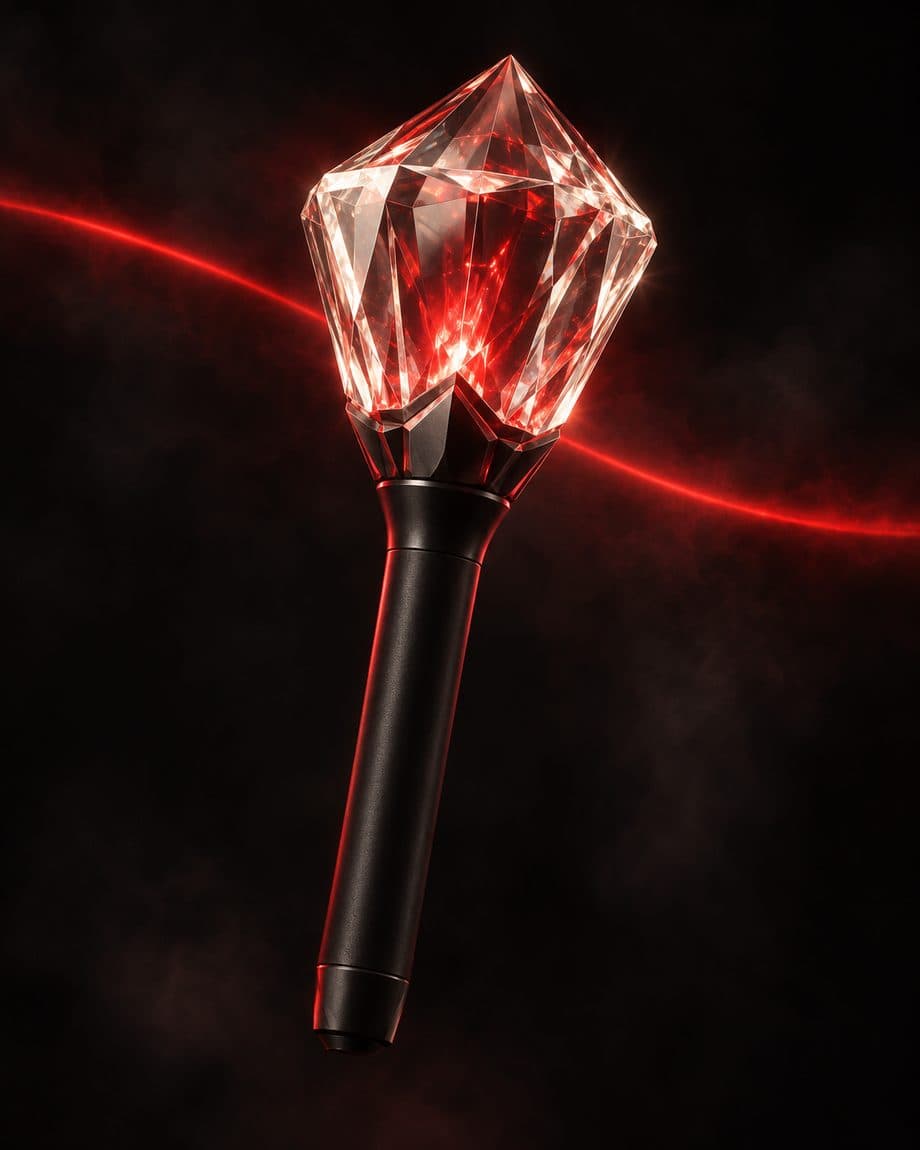 แท่งไฟหัวคริสตัลเจียระไน หักเหแสงสีแดงและขาว