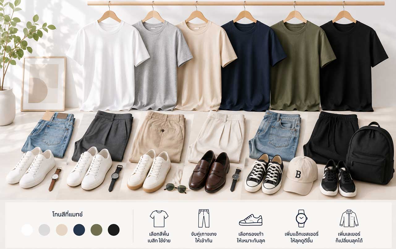 แมทช์เสื้อยืดสีพื้นยังไงให้ดูดี รวมไอเดียแต่งตัวง่ายๆ สำหรับทุกโอกาส 1