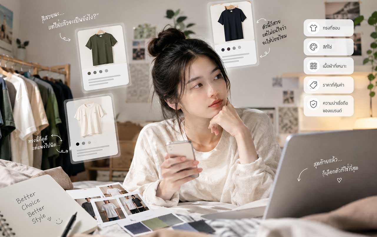 ลูกค้าซื้อเสื้อเพราะอะไร เข้าใจเหตุผลเบื้องหลังการตัดสินใจซื้อของลูกค้า1